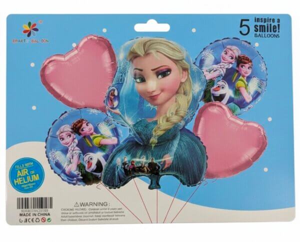Frozen Foil Balloon Set – 18 Inch, Multicolor, 5 Pcs Frozen Themed Party Balloons for Girls