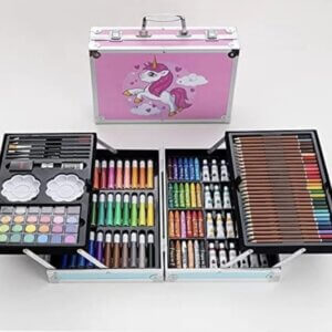 Unicorn 145 PCS Coloring Kit Briefcase – Creative Art Set for Kids