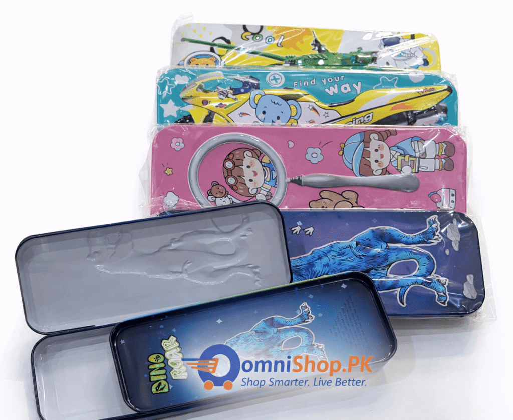 Metal Shine Double Layer Geometry Box – Premium Stationery Case