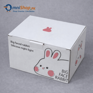 Big Face Rabbit Silicone Night Light – Touch Sensor Color Changing LED, Rechargeable