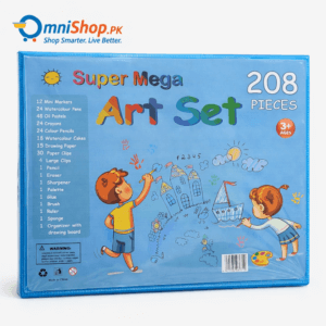 Super Mega Art Set 208 Pieces – Complete Drawing & Painting Kit in Plastic Briefcase