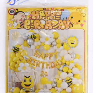 Birthday Party Balloon Set – 50+ Pcs Yellow & White Theme Decoration Balloons