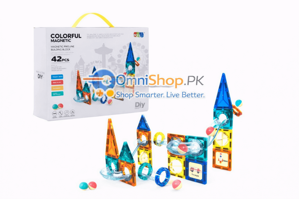 Colorful Magnetic Building Blocks – 42-Piece DIY Magnetic Construction Set