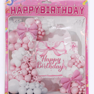 Birthday Party Balloon Set – 50+ Pcs Pink & White Theme Decoration Balloons