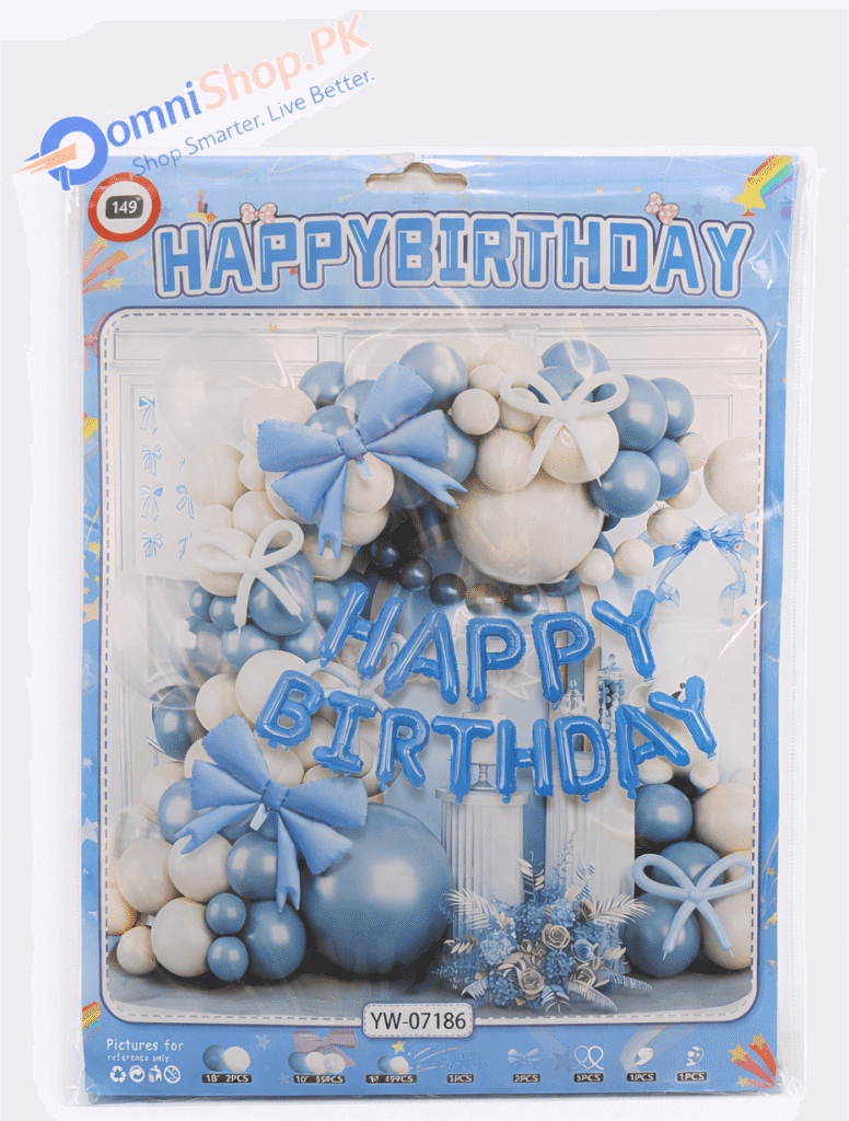Birthday Party Balloon Set – 50+ Pcs Blue Theme Decoration Balloons for Boys