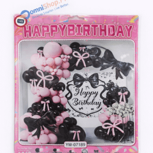Birthday Party Balloon Set – 50+ Pcs Black & Pink Theme Decoration Balloons