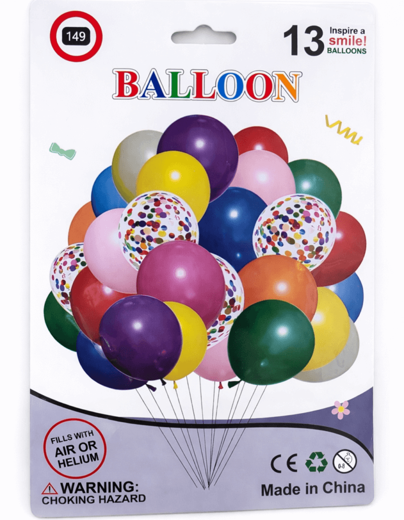 Multicolor & Confetti Balloon Set – 13 Pcs Party Decoration Balloons