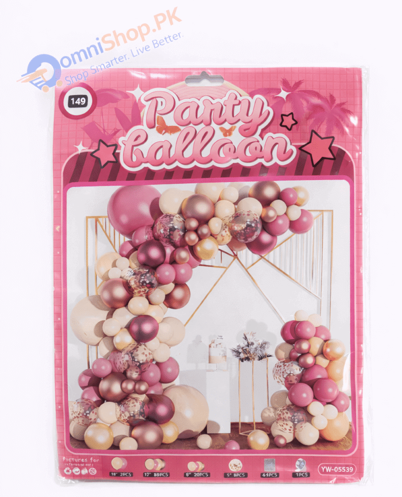 Birthday Party Balloon Set – 50+ Pcs Golden & Pink Theme Decoration Balloons