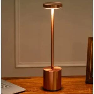 Rechargeable LED Table Lamp – 3 Color Touch Sensor Metal Night Light for Bedroom, Restaurant & Home Décor