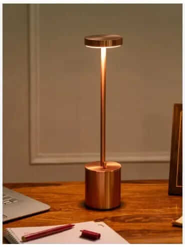Rechargeable LED Table Lamp – 3 Color Touch Sensor Metal Night Light for Bedroom, Restaurant & Home Décor